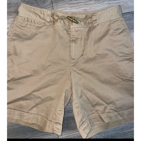 Lauren Ralph Lauren Womens Rope Toggle Buckle Khaki Chino Short size 6 Old Money - Picture 2 of 5